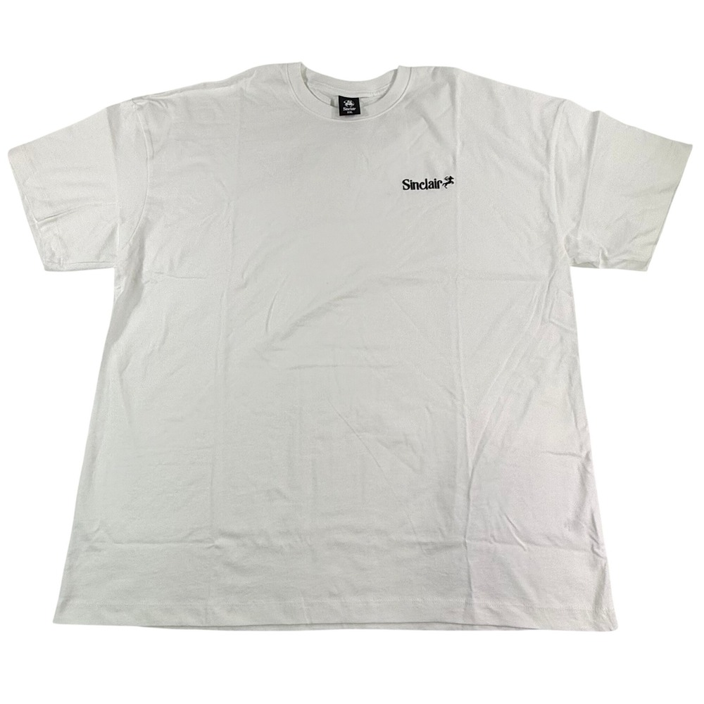 Sinclair Mens XXL White Short Sleeve Logo Graphic Crew Neck T-Shirt Streetwear